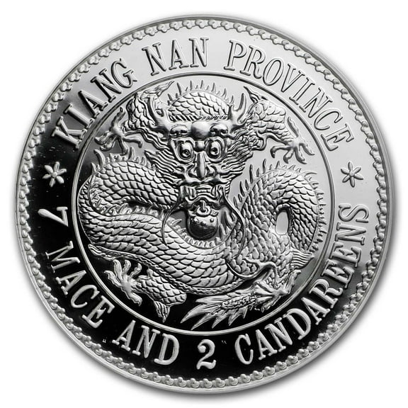 2018 China 1 oz Silver Kiangnan Dragon Dollar Restrike (PU)