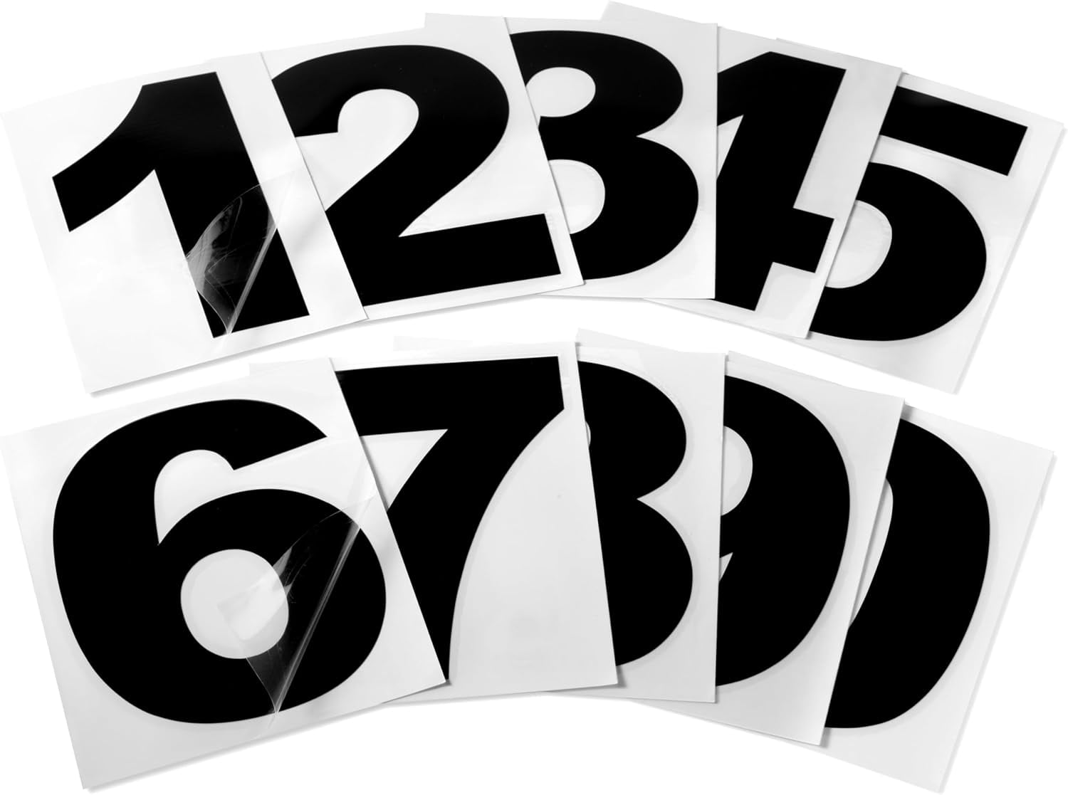 Black Vinyl Numbers 6 Inch 0-9 (2 Sets) - Weatherproof Decals for Outside Mailbox, House Address, Door, Vehicle. Peel and Stick Adhesive Number Stickers (Arial)