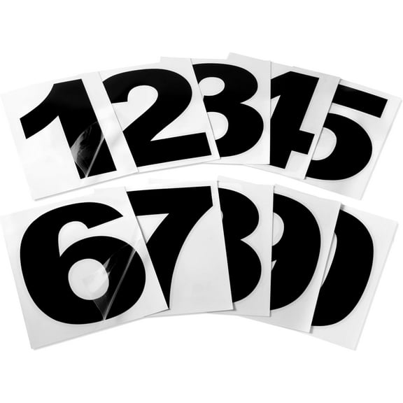Black Vinyl Numbers 6 Inch, 0-9 | Weatherproof Mailbox Numbers, House Numbers for Outside | Large Number Sticker Decals for Address, Door, Vehicle