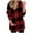 a-Wine, variant on Women's Crew Neck Long Sleeve Plaid Oversized Top,Khaki,XXL