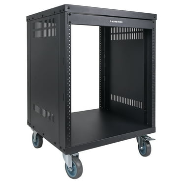 STRK-M12U Sound Town 12U Universal Steel Rack, w/ 3" Locking Casters, Vented Side Panels for Audio Video, Server and Network Equipment (STRK-M12U)