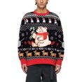 thumbnail image 3 of Sudadera navideña fea unisex para mujer y hombre, jersey vintage de Papá Noel, jersey con cuello redondo y estampado de dibujos animados para Año Nuevo, 3 of 5