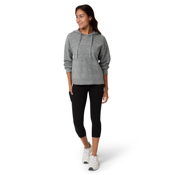 No nonsense Women's Cotton Capri Legging with Tech Pocket, Black, Small