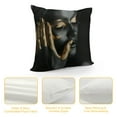 thumbnail image 4 of Nawypu  Throw Pillow Covers Modern Black and Gold Lip Fingers Face African Women Ethnic Tribe Decorative Pillow Cases Home Decor Standard Square Pillowcases, 4 of 5