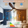 thumbnail image 3 of 60 Inch Outdoor Ceiling Fan with Light and Remote, Rustic Farmhouse Ceiling Fan with Lights, 3 Blades Wood Ceiling Fan Large Damp Rated Indoor Outdoor Ceiling Fan for Exterior House Porch Gazebo, 3 of 17