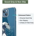thumbnail image 4 of Case Compatible with iPhone 13 Case Clear with Design Embossed Pattern Soft TPU Bumper Slim Protective 6.1 Inch (Great Wave), 4 of 8