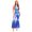 Blue, variant on Women's 70s Disco Jumpsuit Shiny Bell Bottoms Romper Metallic Sleeveless Hippie Pantsuit Gold S