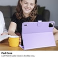 thumbnail image 6 of for Xiaomi Poco Pad X1 11.2 inch 2025 Case, Rhombus Pattern Multiple Viewing Angles Stand Slim Folio Cover (Purple), 6 of 6
