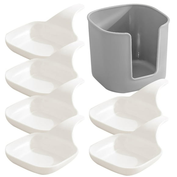 1 Set of Plastic Sauce Olive Oil Dish Spice Serving Plates Appetizer Serving Plates with Holder