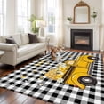thumbnail image 2 of Large Area Rugs for Living Room Bedroom, Yellow Truck 8'x10' Rug Washable Carpet Runner Indoor Outdoor, Farmhouse Bee Daisy Black White Buffalo Plaid Non Slip Floor Mats Rug for Kitchen, Patio, 2 of 8
