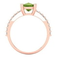 thumbnail image 4 of 3.96ct cushion cut green natural peridot 18k rose gold Bridal Wedding Engagement Promise Anniversary Ring for Women size 7, 4 of 7