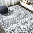 thumbnail image 5 of JONATHAN Y MOROCCAN HYPE 5 x 8 Area Rug, Azmar Moroccan Geometric Distressed - Ivory/Black, MOH504A-5, 5 of 10