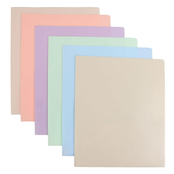 Mobutofu 6pcs Dual Pocket Design Plastic Folders for Paperwork Document Holder Assorted Color Office Use