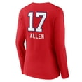 thumbnail image 3 of Women's Josh Allen Red Buffalo Bills Team Wordmark Player Name & Number Long Sleeve V-Neck T-Shirt, 3 of 3