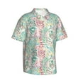 thumbnail image 2 of Balery Watercolor Tiger Print Men's Hawaiian Shirts Short Sleeve Beach Shirt Relaxed Fit Vacation Button Down Shirts-XX-Large, 2 of 9