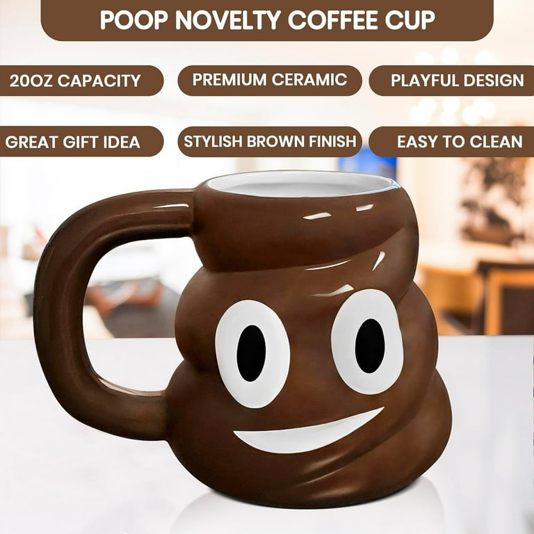 食器 poo Kovot Emoticon Poop Novelty Coffee Cup - 20oz, Funny Gag Joke