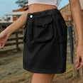 thumbnail image 4 of Mawalde Skirts for Women Trendy Y2k Cargo Denim Mini Skirt High Waisted Stretchy Jean Shorts, 4 of 5