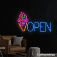 thumbnail image 2 of Craftnamesign Open Welcome LED Light Neon Sign for Ice Cream Shop Wall Decor, 2 of 5