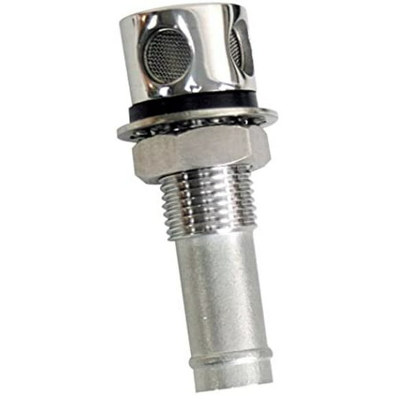 Whitecap 6004C Straight Round Head Fuel Vent with Stainless Steel Screen - 5/8" Hose x 3/4" Hole