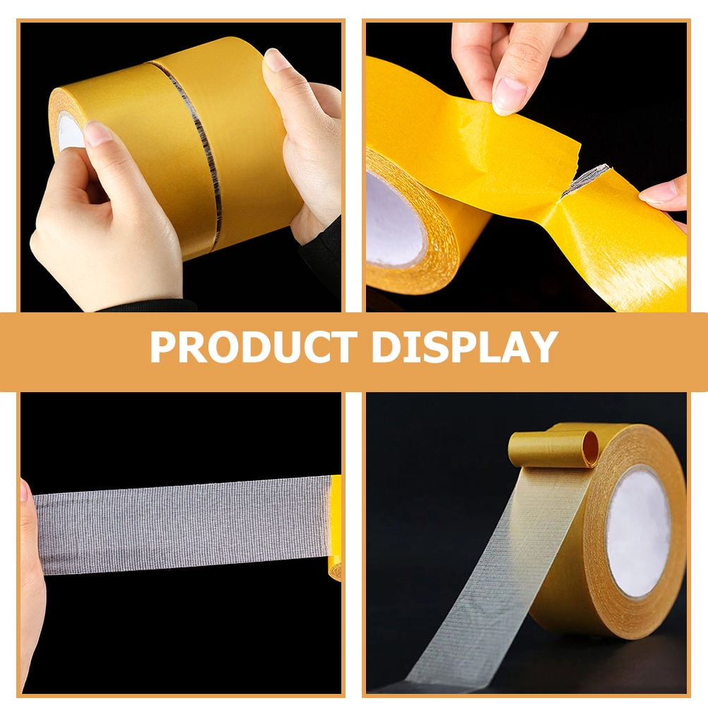 BESTYASH Heavy Duty Double Sided Tape, Strong Adhesive Golden Mesh Mounting Tape, Removable for Home and Office Use