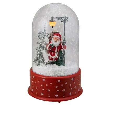 Northlight Lighted Santa with Street Light Snowing Christmas Globe - 11.75"