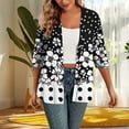 thumbnail image 2 of Taqqpue Womens Cardigan Fall Printed 3/4 Sleeve Open Front Shirts Casual Flowy Lightweight Loose Plus Size Blouse Tops, 2 of 4