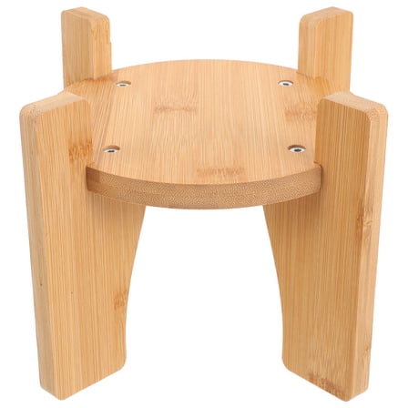 SEWCHICS Water Dispenser Stand Drink Dispense Holder Khaki Wood 1Pcs 7.86x7.86in