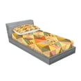 thumbnail image 2 of Ambesonne Geometric Fitted Sheet & Pillow Sham Set, Colorful Triangle Patches, Twinxl, Multicolor, 2 of 2