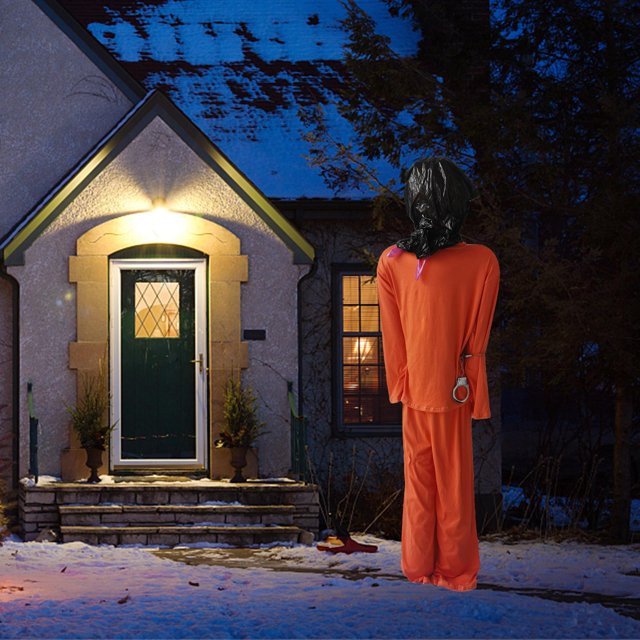 Disfraces de prisionero con esposas Suministros de decoración de uniformes de prisión de miedo de Halloween para cosplay, fiesta de Halloween, casa Fernando Decoraciones de prisioneros de Halloween
