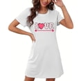 thumbnail image 4 of Jgppe Chemise de Nuit Mignonne pour Femmes Légère Imprimée Manches Courtes Col Rond, 4 of 5