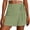 c01Green, variant on Women's Solid Color Wrap Front Linen Skirt Shorts Drawstring Knot Side Skort Shorts with Pocket Blue S