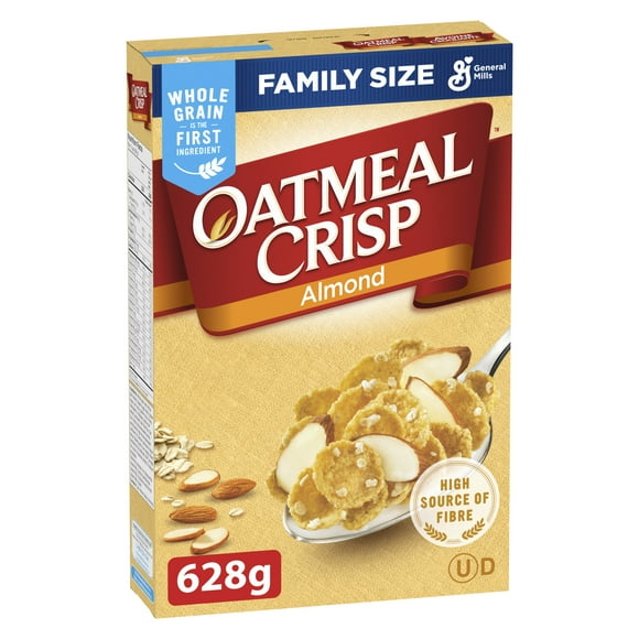Oatmeal Crisp Breakfast Cereal, Almond, Family Size, High Fibre, 628 g, 628 g