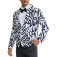 thumbnail image 5 of Lars Amadeus Animal Printed Blazer for Men's Slim Fit One Button Sports Coats XL Dark White, 5 of 5