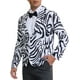 thumbnail image 5 of Blazer impreso de animales Inspire Chic para hombres, corte slim fit, chaquetas deportivas de un botón, S blanco oscuro, 5 of 5