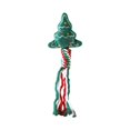 thumbnail image 2 of Santa Squeaker Dog Toy for Christmas - Chew Resistant Green Velvet Puppy Toy & Holiday Decoration Green, 2 of 6