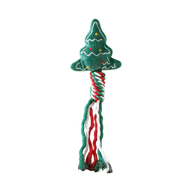Green Christmas Dog Toy With Chew Resistant Feature Soft Plush Material For Pets Durable