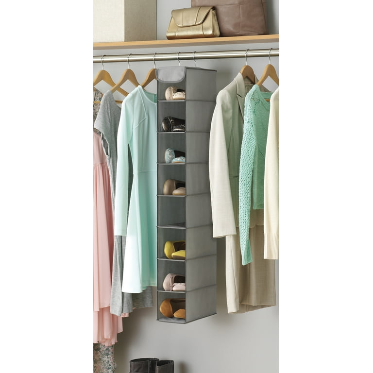 Whitmor Hanging Shoe Shelves Closet Organizer - 8 Section - Gray - PPNW 