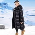 thumbnail image 4 of MXIEZI Kids Toddler Boys Girls Winter Down Outerwear Coat Long Sleeve Hooded Puffer Jackets Light Weight Water Resistant Packable Padded Coat 5-16T, 4 of 9