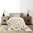 thumbnail image 4 of Ambesonne Cartoon Animal Quilted Bedspread Set 2 Pcs, Savannah Life Funny, Twin Size, Multicolor, 4 of 5