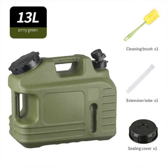 SHUWND 3.5 Gallon/13L Water Containers with Spigot, BPA Free Water Jug, Military Green Water Tank, Multifunction Water Storage Containers for Camping Outdoor Hiking,Emergency Stroage