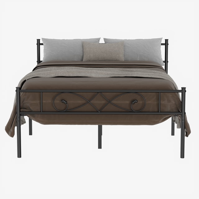 Distinctive Fist Design - Twin Size Metal Platform Bed Frame - Sturdy Steel Structure - Noise-Free - Underbed Storage - Easy Assembly - No Box Spring Needed - Black, TWIN Size