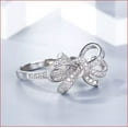thumbnail image 2 of Bow Jewel 0.6 Ct Round Brilliant Cut Diamond Rings - 14K White Gold Over Rings - Latest Bow Style Designer Engagement Diamond Rings for Women's - Twisted Infinity Party Wear Diamond Rings for Her, 2 of 8