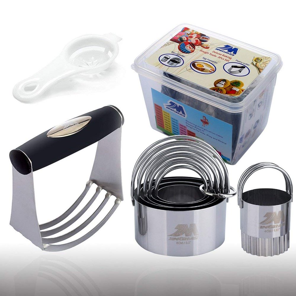 Pastry Cutter Set Biscuit Cutter Set (5 Circle+1Fluted Edge) Dough