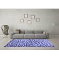 thumbnail image 3 of Ahgly Company Machine Washable Indoor Round Abstract Blue Contemporary Area Rugs, 5' Round, 3 of 4