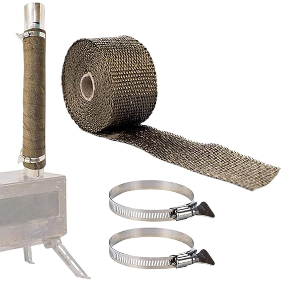 Pipe Wrap Tape | Chimney Scald Protection - Removable Protective Pipe Wrap Tape for Electrical Wire, Heater, Fireplace, Exhaust Tube, Furnace