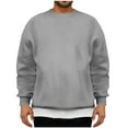 thumbnail image 4 of GigrtiJin Mens Casual Sweatshirt Solid Color Crew Neck Long Sleeve Sport Tops Baggy Comfortable Blouse, 4 of 7
