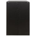 thumbnail image 5 of vidaXL Black Poly Rattan Double Wheelie Bin Shed 55.1"x31.5"x46.1" for Outdoor, 5 of 7