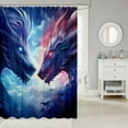 thumbnail image 2 of Dragon Bathroom Shower Curtain Sets Ice Fire Dragon Shower Curtain Flying Pattern Waterproof Bathroom Curtains Blue and Red Animal Fabric Shower Curtain 72"Wx72"L, 2 of 4