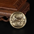 thumbnail image 4 of Vintage Brass Ox Sculpture Yin Yang Design Chinese Style Paperweight Tea Pet Figurine Desk Decor for Home or Office Display, 4 of 5