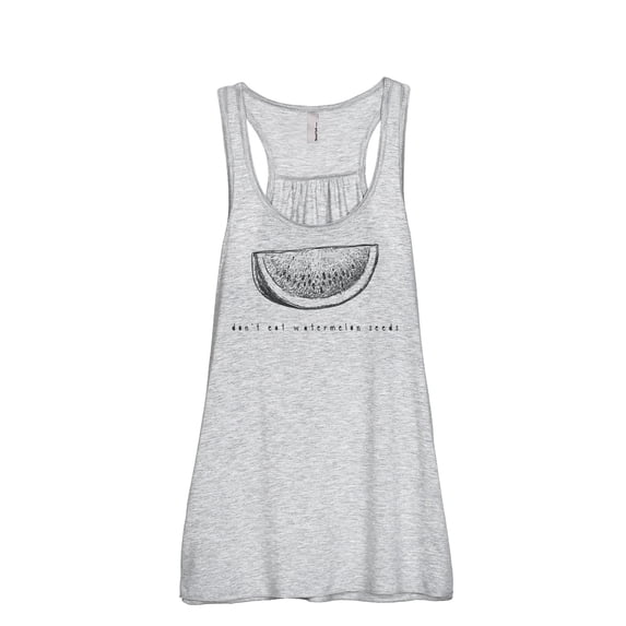 Thread Tank Don't Eat Watermelon Seeds Women's Sleeveless Flowy Racerback Tank Top Sport Grey Small